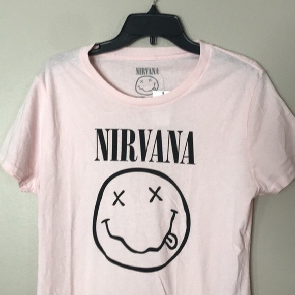 Nirvana Pink Smile Girls T-Shirt size large - Picture 3 of 11